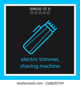 electric trimmer, shaving machine vector icon
