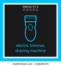electric trimmer, shaving machine vector icon