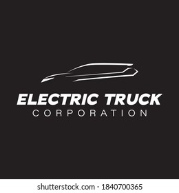 Electric Truck Car Logo Vector