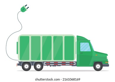 Electric truck on a white background. Electric transport concept.