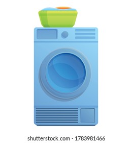 Electric tumble dryer icon. Cartoon of electric tumble dryer vector icon for web design isolated on white background