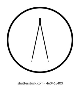 Electric tweezers icon. Thin circle design. Vector illustration.