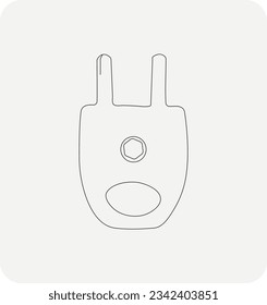 Electric two pin plug, line art vector, eps10