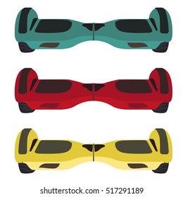 Electric two Wheels Balance Board. Editable Clip Art