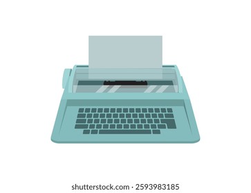 Electric typewriter machine. Simple flat illustration.