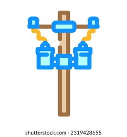 electric utility pole electrical engineer color icon vector. electric utility pole electrical engineer sign. isolated symbol illustration