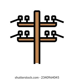 electric utility pole electrical engineer color icon vector. electric utility pole electrical engineer sign. isolated symbol illustration