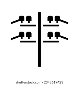 electric utility pole electrical engineer glyph icon vector. electric utility pole electrical engineer sign. isolated symbol illustration