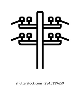 electric utility pole electrical engineer line icon vector. electric utility pole electrical engineer sign. isolated contour symbol black illustration