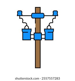 electric utility pole electrical engineer line icon vector. electric utility pole electrical engineer sign. isolated symbol illustration