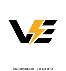  Electric V E  logo vector design illustration