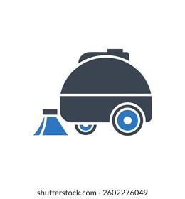 Electric Vacuum Cleaner Icon On White Background