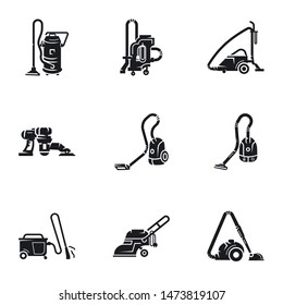 Electric vacuum cleaner icon set. Simple set of 9 electric vacuum cleaner vector icons for web design isolated on white background