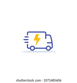 Electric Van, Delivery Cargo Truck Icon