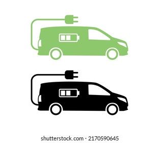 Electric van icon vector illustration.