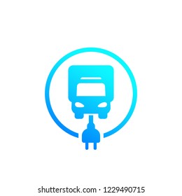 electric van, truck icon