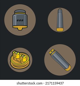 Electric Vape Parts Vector Illustration