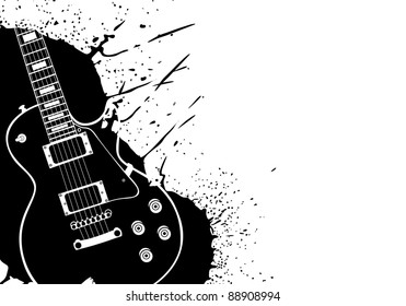 Electric vector guitar on white background