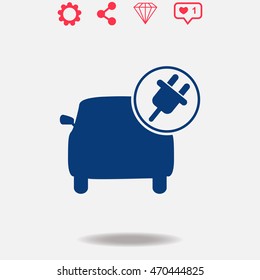 Electric vector icon on grey background.