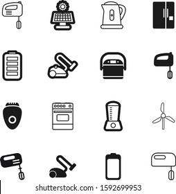 electric vector icon set such as: oven, freeze, multicooker, steel, razor, cut, industrial, color, hair, windmill, sun, cold, cooler, teapot, development, ice, healthy, meal, thermal, preparation