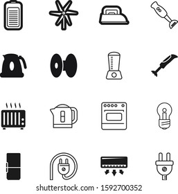 electric vector icon set such as: light, control, climate, drawing, business, winter, creative, steel, electronics, system, furniture, conditioner, 3d, turbine, glass, seasonal, battery, cook