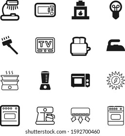 electric vector icon set such as: ironing, bright, bread, cleaner, screen, press, education, power, vacuum, cup, interior, desktop, table, air, renewable, environmental, monitor, art, climate, wood