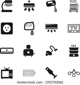 electric vector icon set such as: double, radiator, plug, cook, retro, antique, oil, toaster, thin, steam, education, cleaning, linear, logo, empty, outline, button, full, heater, outlet, decoration