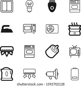 electric vector icon set such as: old, boiler, spa, silhouette, beauty, drink, hardware, ironing, dinner, bake, full, gas, simple, hygiene, jack, exhaust, device, wind, news, ventilator, cuisine