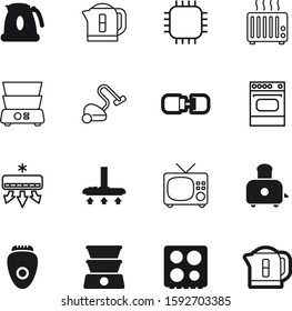 electric vector icon set such as: hobs, engineering, conditioner, microprocessor, simple, blue, computer, video, toast, antenna, board, conditioning, control, data, bread, display, pc, energy, knot