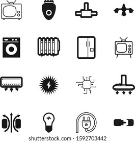 electric vector icon set such as: processor, cut, cleaner, long, solution, panels, liquid, chandeliers, seasonal, epilator, hoover, nature, video, engineering, food, care, dress, hanging, beauty