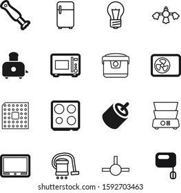 electric vector icon set such as: housework, rca, idea, spot, interior, glass, breakfast, place, health, social, blender, network, nobody, image, connector, digital, fridge, water, rice, stove, show