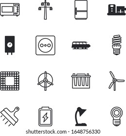 electric vector icon set such as: connect, tech, unplugged, transport, cell, distribution, interface, electrician, railway, intelligence, chip, quality, gas, passenger, workplace, wire, level, juicer