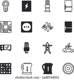 electric vector icon set such as: turbine, discharge, vehicle, generator, cooker, automobile, efficiency, measurement, thunder, monitor, isometric, efficient, induction, lightning, component, current