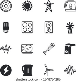 electric vector icon set such as: mixing, global, cooling, test, heater, curve, illumination, frequency, emblem, natural, machine, creative, fast, green, instrument, tag, signal, battery, single