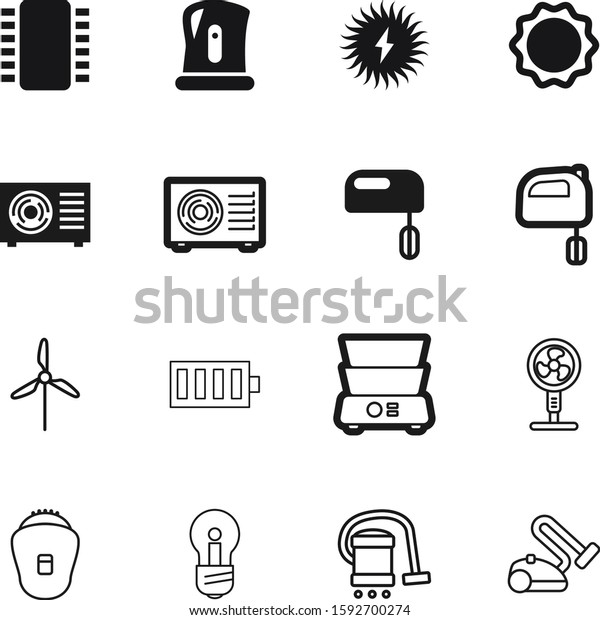 electric vector icon set such as: diet, eco,\
circuit, epilators, cuisine, fluorescent, drink, tea, cut, cooker,\
green, nature, wheel, board, handle, empty, renewable, panel,\
device, solar, image