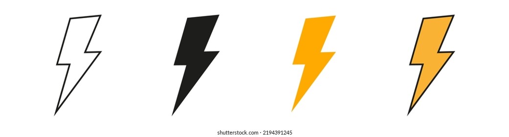 Electric vector icons.  Energy and thunder electricity symbol concept. Electric symbols.  Vector Illustration eps10