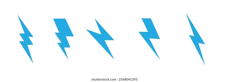 Electric vector icons. Lightning bolt. Electric lightning bolt symbols.  111