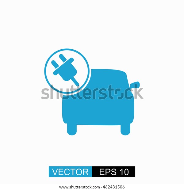 Electric\
vector. Isolated blue icon on white\
background.