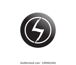 electric Vector lightning icon logo and symbols
