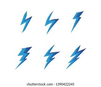 electric Vector lightning icon logo and symbols