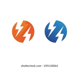 electric Vector lightning icon logo and symbols