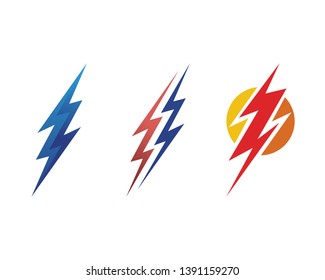 electric Vector lightning icon logo and symbols