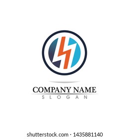 electric Vector lightning icon logo and symbols
