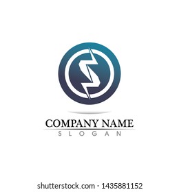 electric Vector lightning icon logo and symbols
