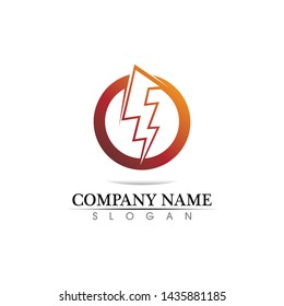 electric Vector lightning icon logo and symbols
