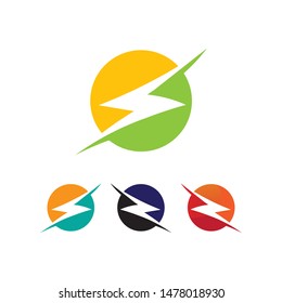 electric Vector lightning icon logo and symbols

