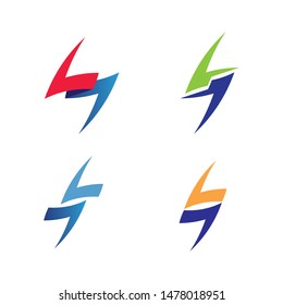 electric Vector lightning icon logo and symbols
