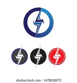electric Vector lightning icon logo and symbols

