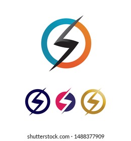 electric Vector lightning icon logo and symbols
