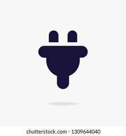 Electric vector plug icon for mobile phone, car charging station, interface symbol, electricity sign, battery sign. Uk electric plug icon. Power energy. 10 eps